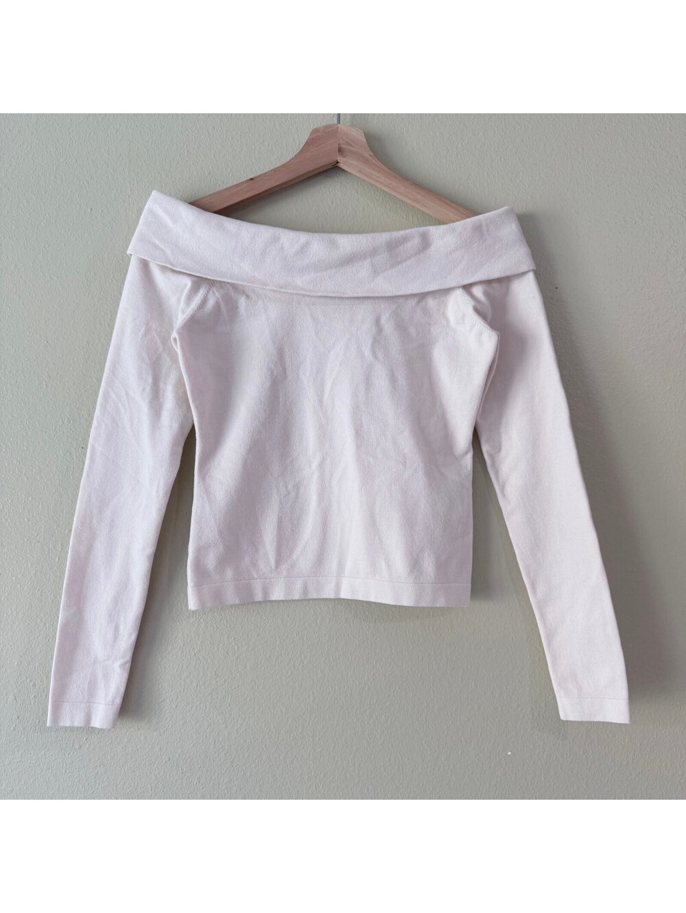 Peter Som Collective Off-Shoulder Long Sleeve Top XS Cream